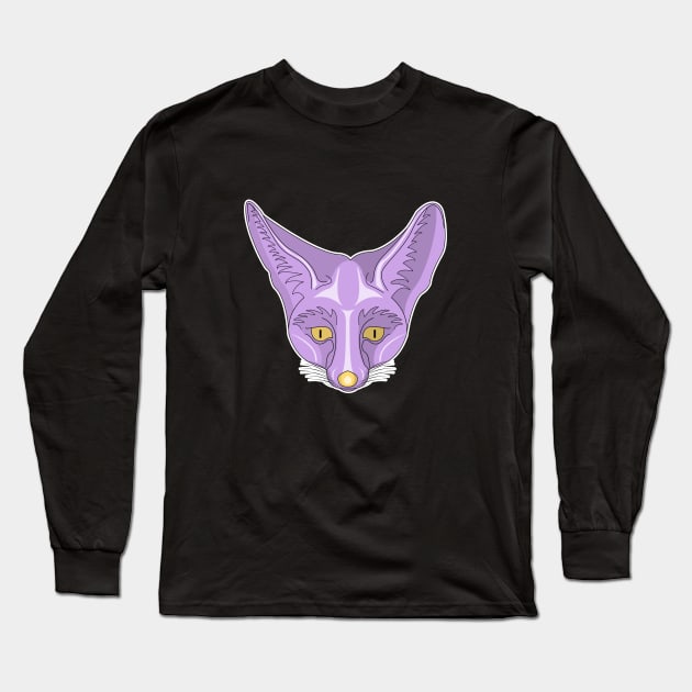 cute purple rappel fox face Long Sleeve T-Shirt by dwalikur